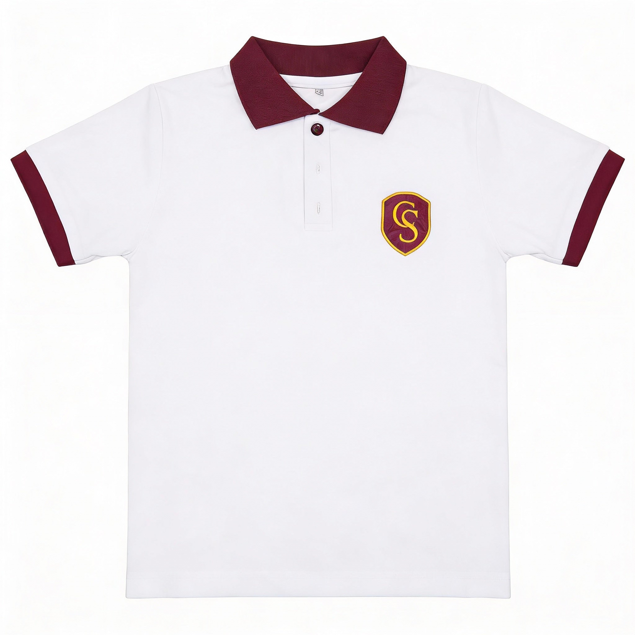 Polera Piqué Colegio Saucache Blanco