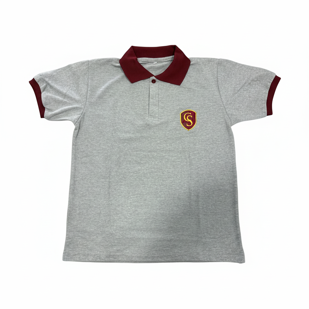 Polera Piqué Colegio Saucache Gris